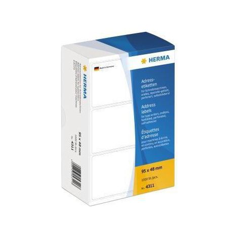 HERMA Adressetikett 4311 95x48mm zickzack ws 1.000 ST./Pack. (1/2)