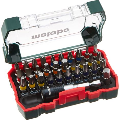 Metabo 626700000 32 Piece Screwdriver Bit Set + Socket Wrench Insert Adapter