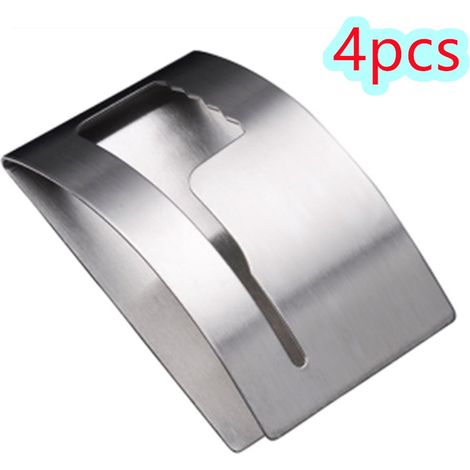 Support Accroche Serviette - Acier Inoxydable 430 - Sans Perçage - Pour Cuisine Salle De Bain Bureau - 4 Pièces (1/5)