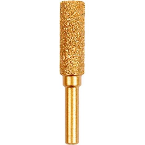 Tête de meulage diamant 10 mm cylindre - Ponçage bois et pierre, métal, acier inox - Ébavurage et coupe - Grain gros - Poignée ronde 6 mm (1/5)