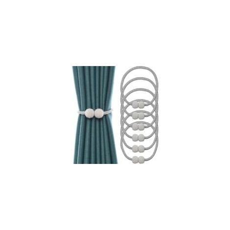 6-teiliges Set magnetischer Gardinenhalter für transparente Gardinen, magnetische Gardinenhalter, magnetische Gardinenhalter für Wohnzimmer, Büro und Schlafzimmer (Grau)