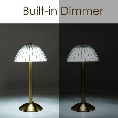 Lampada da tavolo a LED senza fili - dimmerabile - adatta per soggiorno e camera da letto - 1 pezzo - bianca - plastica (1/5)