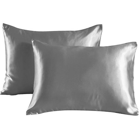 Filiyano – oreiller – Lot de 2 taies d'oreiller, (50x75 cm, grises) (1/2)