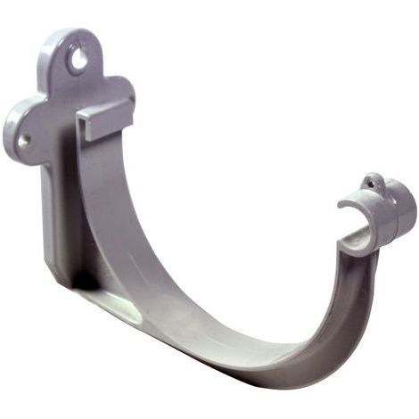 First Plast – Crochet bandeau gouttière PVC 25 demi-ronde – Couleur gris – Résistant aux intempéries – Fixation 2 trous pour gouttière (1/3)