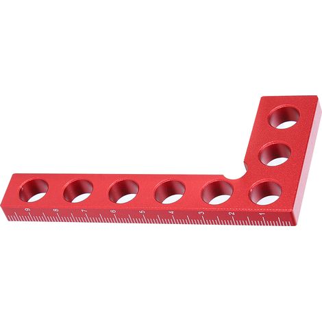 Équerre de positionnement à 90 degrés, règle d'angle droit, outils de menuiserie, règle métrique 0-100 mm, rouge (1/5)