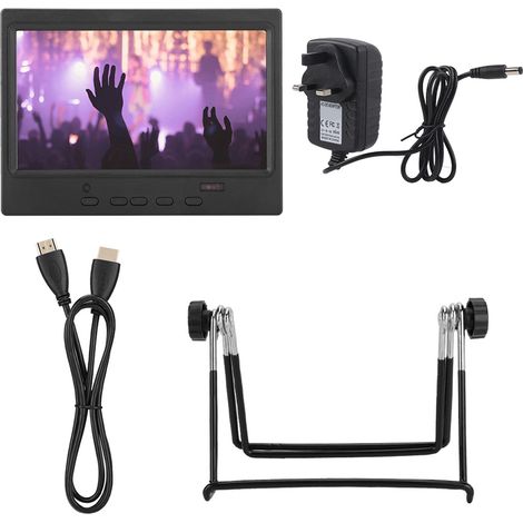 Écran portable 7 pouces 1024x600 multifonction, moniteur avec entrées HDMI VGA AV, prise UK (1/5)