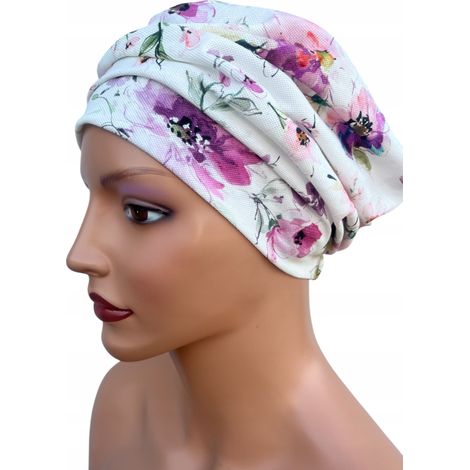 Turban en coton Zoja 469, chapeau tendance automne-hiver, également adapté après une chimiothérapie (1/5)