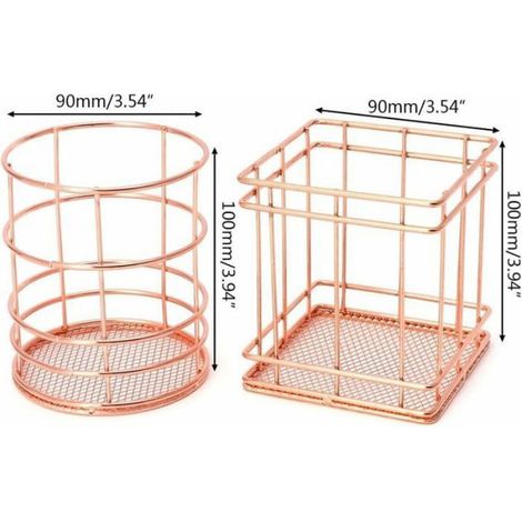 Porte-Crayons - Metal - 100x90 mm - Bureau Et Rangement Cosmetique - 1 Piece (1/4)