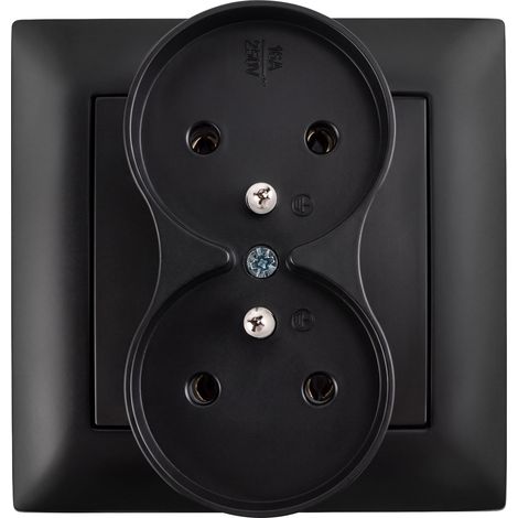 Toolight Double Grounded Socket With Frame Oste Jnh002-g Black (1/5)