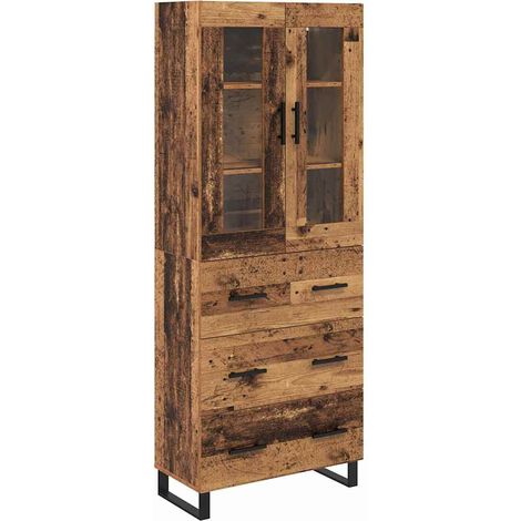 2 pcs Armoires Hauts de rangement - Armoires De Chambre avec tiroir Bois Ancien Bois d'ingénierie fr6720 - Maison La Vie (1/5)