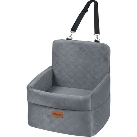 Skylos Dog Booster Car Seat Cosy Cats Pet Travel Bed with Safety Leash Grey (1/5)