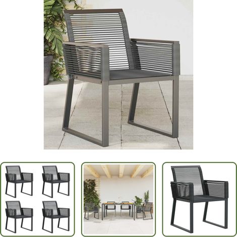 Rattanmöbel -  Gartenstühle 4 Stk. Schwarz Poly Rattan