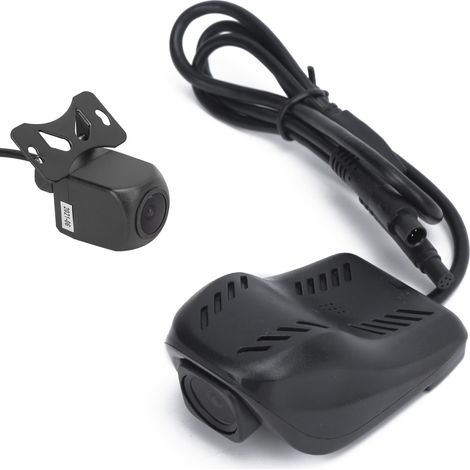 Caméra embarquée USB pour voiture avec double objectif avant et arrière, angle de vision de 140°, universelle et facile à installer (Plug and Play). (1/5)