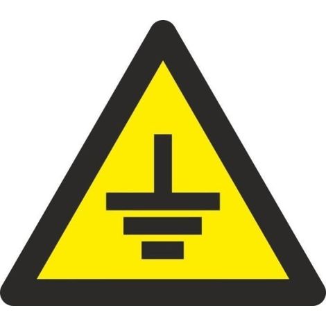Señal de riesgo eléctrico Triángulo Tierra SEKURECO                         Lado 105 mm                          ADHESIVOS DE VINILO (Pack de 10 Unds) (1/2)