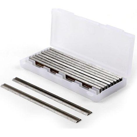Lames De Rabot 10 Pièces, Couteaux De Lames De Rabot Industriel en Acier à Grande Vitesse pour Artisan, Raboteuses Portables (3,23 X 0,22 X 0,04in) (1/5)
