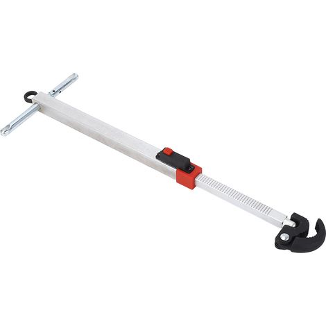 Clé de plomberie télescopique 250mm pour évier, tête pivotante 180°, ouverture 10 à 64mm, outil de serrage pour siphon et robinet (1/5)