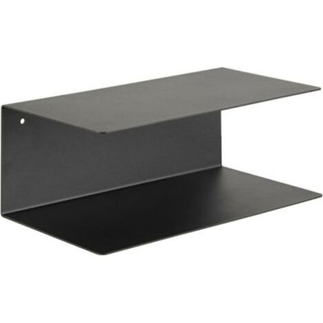 ÉTAGÈRE MÉTAL Joliet S noire DEUX NIVEAUX minimaliste (1/4)