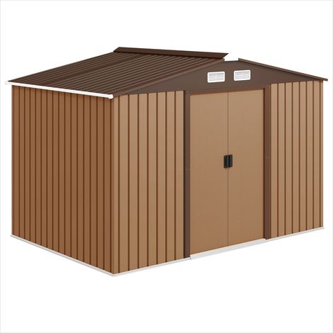 Abri de jardin acier galvanisé 5,4 m² avec kit de fondation Kaki (1/5)