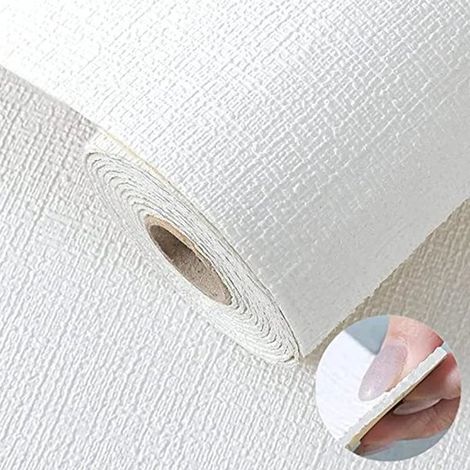 Papel pintado autoadhesivo con textura de lino, adhesivo de pared 3D resistente al agua y la humedad, 50 cm  3 m (1/5)