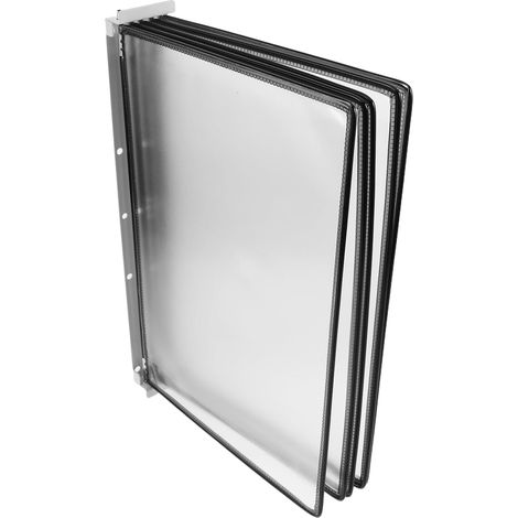 Organisateur Mural de Fichiers de Bureau Capacité Élevée pour Documents A4 5 Pages en Fer et PVC Noir Porte-Documents pour Bureau (1/5)