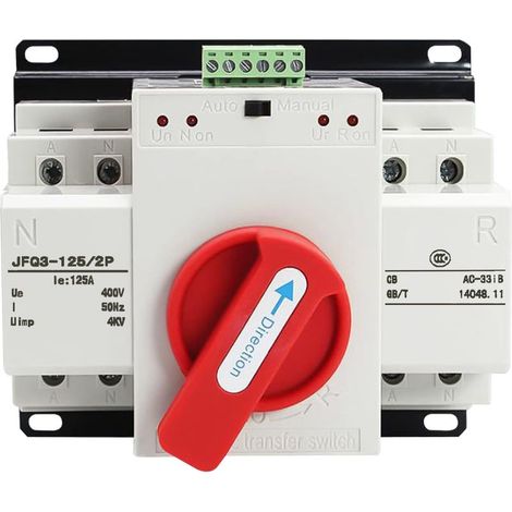 Automatischer Doppelstrom-Umschalter, 220 V 125 A 2-poliger Mini-Leistungsschalter mit intelligenter automatischer Doppelstromversorgung (1/5)
