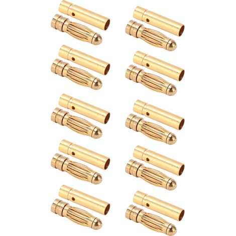 Connecteurs bananes métalliques 3 mm mâle/femelle pour maquettes de voitures, d'avions et instruments de mesure (1/5)