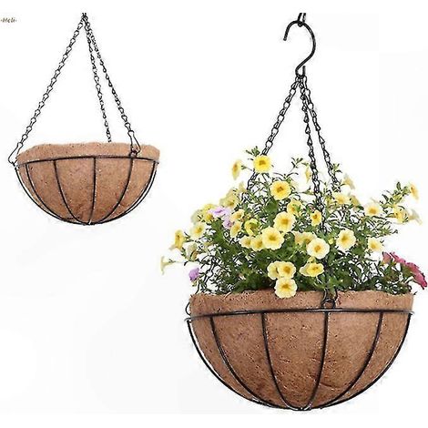Set mit 2 hängenden Metallpflanzgefäßen, 20,5 x 11 mm, ideal für Blumen und Grünpflanzen (1/3)