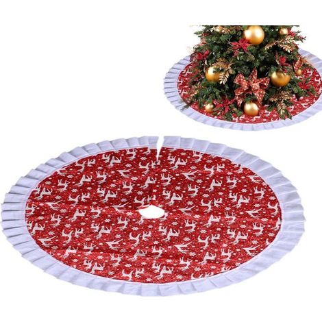 36-Zoll-Weihnachtsbaumrock, Dekorationen und Bodenläufer, große Tannenbaumröcke (C)