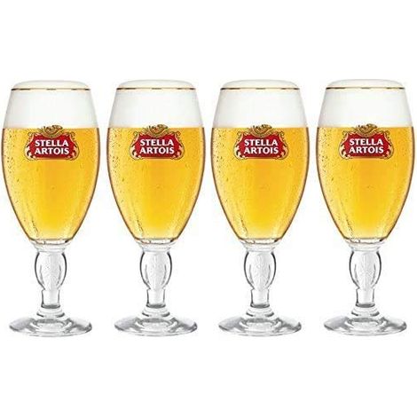 Lot de 4 verres Stella Artois - Calices 33 cl - Collection Home Serve
