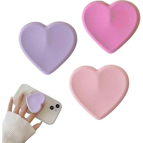 Soporte Para Teléfono - Soporte De Dedo Retráctil Con Forma De Corazón - Compatible Con Smartphone Y Tablet - 2 Unidades (1/5)