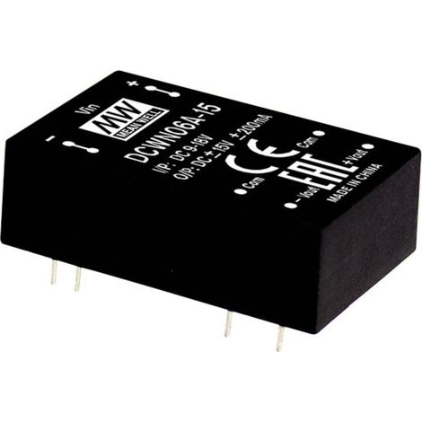 Mean Well DCWN06A-12 Module convertisseur CC/CC 250 mA 6 W Nbr. de sorties: 2 x Contenu 1 pc(s) Q123412 (1/2)
