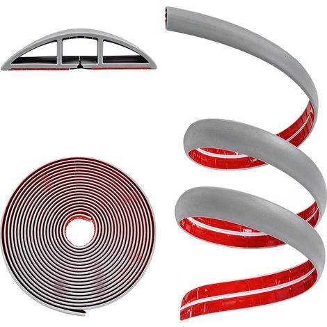 PVC-Kabelabdeckung, selbstklebend, flexibles Kabelmanagement, 19.6 Fuß grau (1/2)