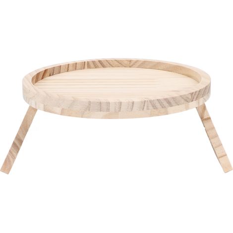 Sofatablett zum Anclipsen aus natürlichem Bambus, praktisches Sofatablett für Vorspeisen, 25 cm (1/5)