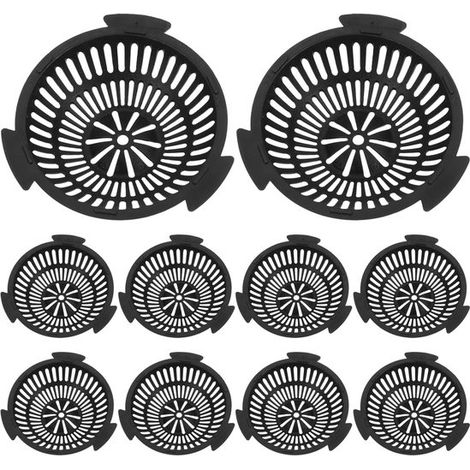 Juego de 10 protectores antifugas para macetas，esteras de malla de plástico，5,5 cm，rejilla de drenaje para macetas y bonsáis，accesorio de jardín (1/5)