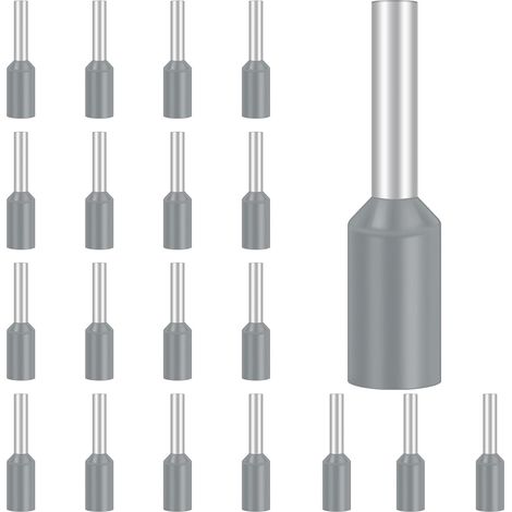 Cosse 0.75 mm² Embouts de Câble Isolés Embout Fil Electrique Souple Connecteurs 100 Pièces 8 mm Gris (1/5)