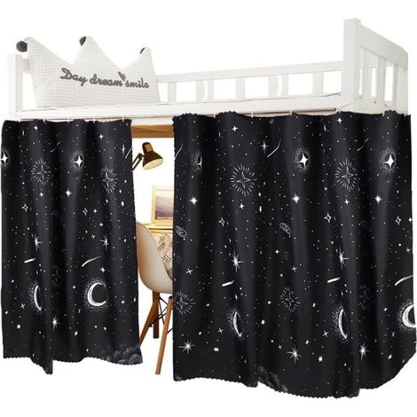 Rideau occultant mi-hauteur pour lit mezzanine, anti-poussière et anti-insectes, couvre-lit dortoir étudiants (1/5)
