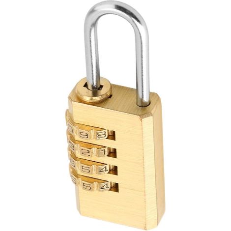 Cadenas à Bagages Réinitialisable, Verrouillage par Mot de Passe à 4 Chiffres, Serrure de Valise en Cuivre pour Sac à Dos de Voyage, Boîte à Outils (1/5)