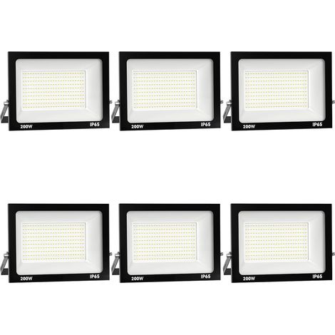 Projecteur Extérieur LED 6x 200W, 20000LM Spot Extérieur, 6000K Blanc Froid IP66 Imperméable, Floodlight de Sécurité pour Jardin, Cour, Terrasse, Square, Usine (1/5)