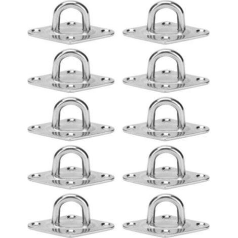 Ganci di fissaggio per montaggio a soffitto/parete per carichi pesanti, piastra di ancoraggio ad occhiello in acciaio inox 304 M5 5mm 3/16" (10 pezzi) (1/4)