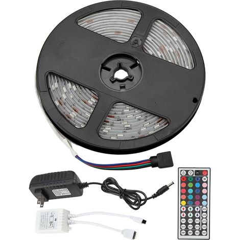 Guirlande lumineuse RGB 150 LED 5m, prise US 100-240V, étanche, multicolore, pour intérieur bar maison (1/5)
