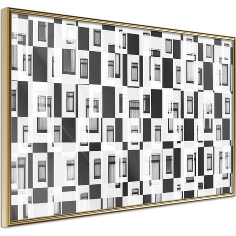 Affiche Murale Encadrée "Modern Public Housing" 45 x 30 cm Or