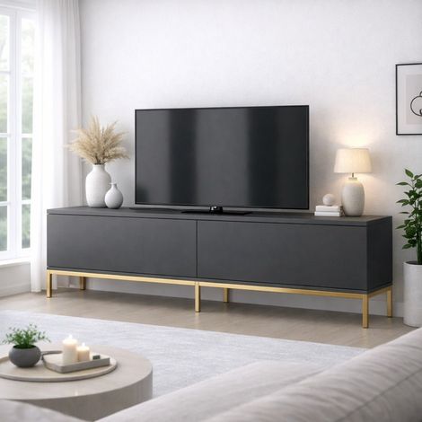 TV-Möbel Lord Anthrazit Gold Melamin 180x47x30 cm