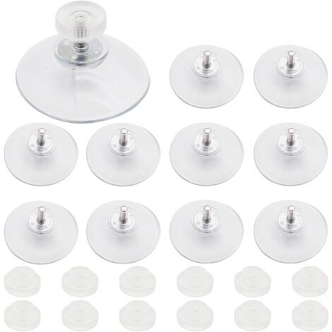 BUNTHAUS 11 Pcs Ventouse Ø 40 mm Vitre, Ventouse Transparente PVC,avec Filetage M4 Écrou en Plastique Transparent, pour Fenêtre Mur Porte Verre Suspendu Quotidiennement (1/5)