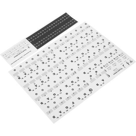 Autocollant transparent pour clavier de piano numérique, étiquettes de notes autocollantes pour synthétiseur, design noir élégant (1/5)