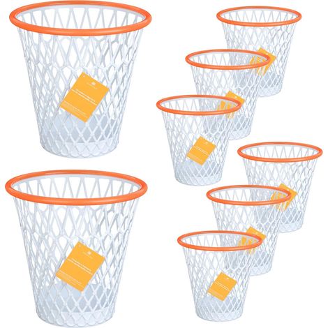 Lot de 8 Poubelle de Basketball,Corbeille à Déchets Sportive avec Filet et Panier, Cadeau basketball,Décoration Thème Sport pour Bureau,Chambre,Fête (1/5)