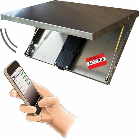 HooD Einbautresor 350x250x20 mm - Edelstahl roh, Bluetooth Steuerung, PS Locks App + Batterien (1/5)