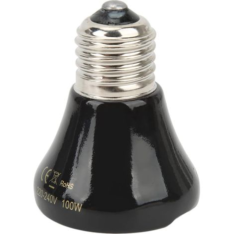 Mini Lampe Chauffante en Céramique pour Reptiles, Ampoule émettrice de Chaleur pour Animaux de Compagnie, Ampoule émettrice de Reptiles pour Poulets, Oies, Canards, Cailles, (100W Noir) (1/5)