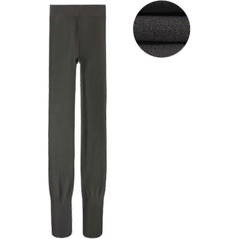 Damen Winterstrumpfhose, elastisch, plüschgefüttert, einfarbig, mit Bauchkontrolle, Po-Lifting, hoher Bund-Light Grey A (1/5)