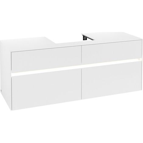 VB WTUS Collaro C073B0 1400x548x500mm avec 4 tiroirs. WT avec poignée blanche mate (1/2)