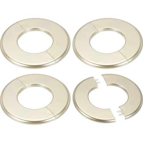 Cache Mitigeur Douche, 4pcs Écussons en ABS Garniture Robinet Douche Muraux pour 64mm, Décoration Rosace Robinet Coffrage Caches Tuyaux d'Eau Chauffage Plomberie Mural, Doré (1/5)